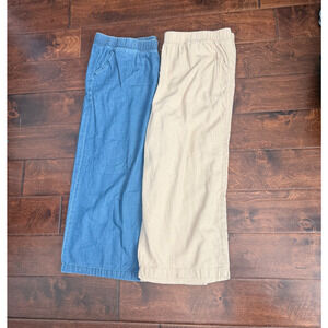 Croft & Barrow Linen Blend & 100% Cotton Wide Leg Pull On Pants XL - Lot of 2
